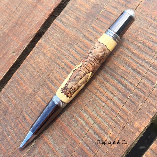 Handmade Wooden Elephant Pen